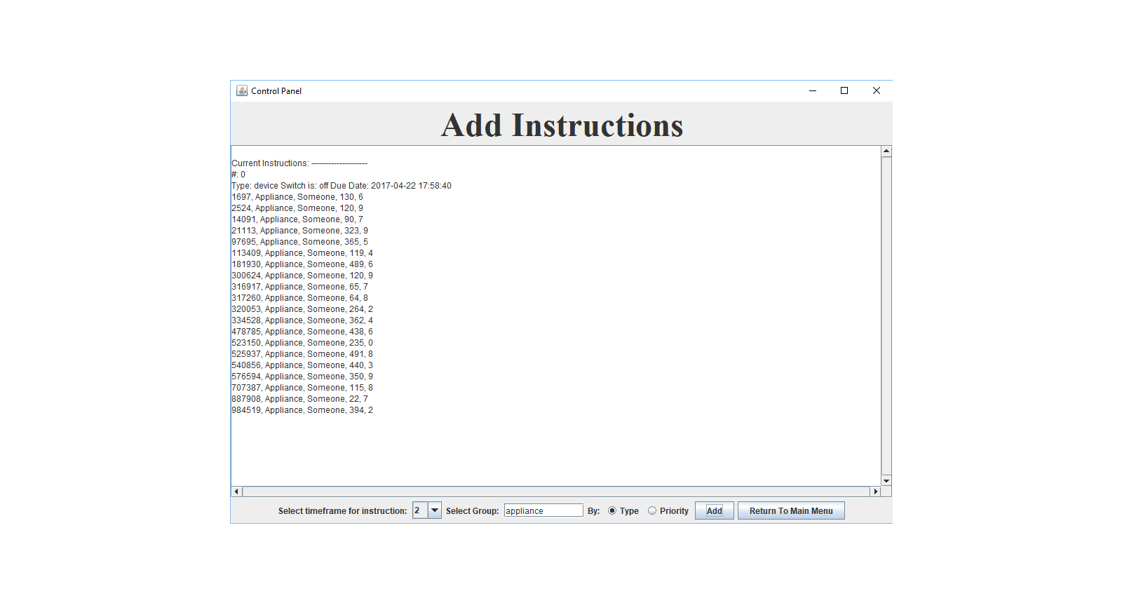 Control Function Add Instructions GUI Add By Type